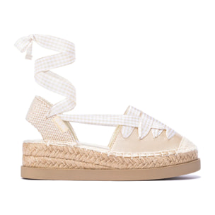 B&W Break&Walk - Sandali estivi in juta con zeppa per donna e bambina