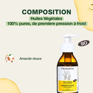 Pranarom - Huile Végétale d'Amande douce 100 ml - Bio - 100 ml