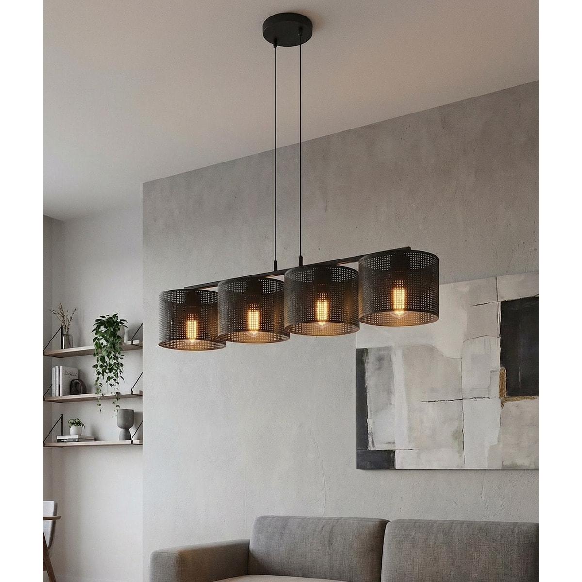 Lampada a sospensione Lux in acciaio nero opaco