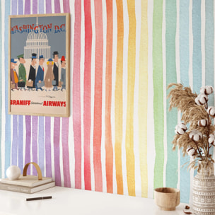 Carta da Parati a Righe Arcobaleno