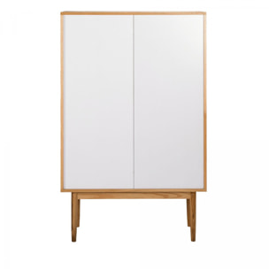 Hogarn - Armoire 2 portes en bois et cannage - Couleur - Bois clair