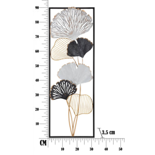 Decorazione da parete, Ferro, Con fantasia floreale, Misure: 31 x 3,5 x 90 cm