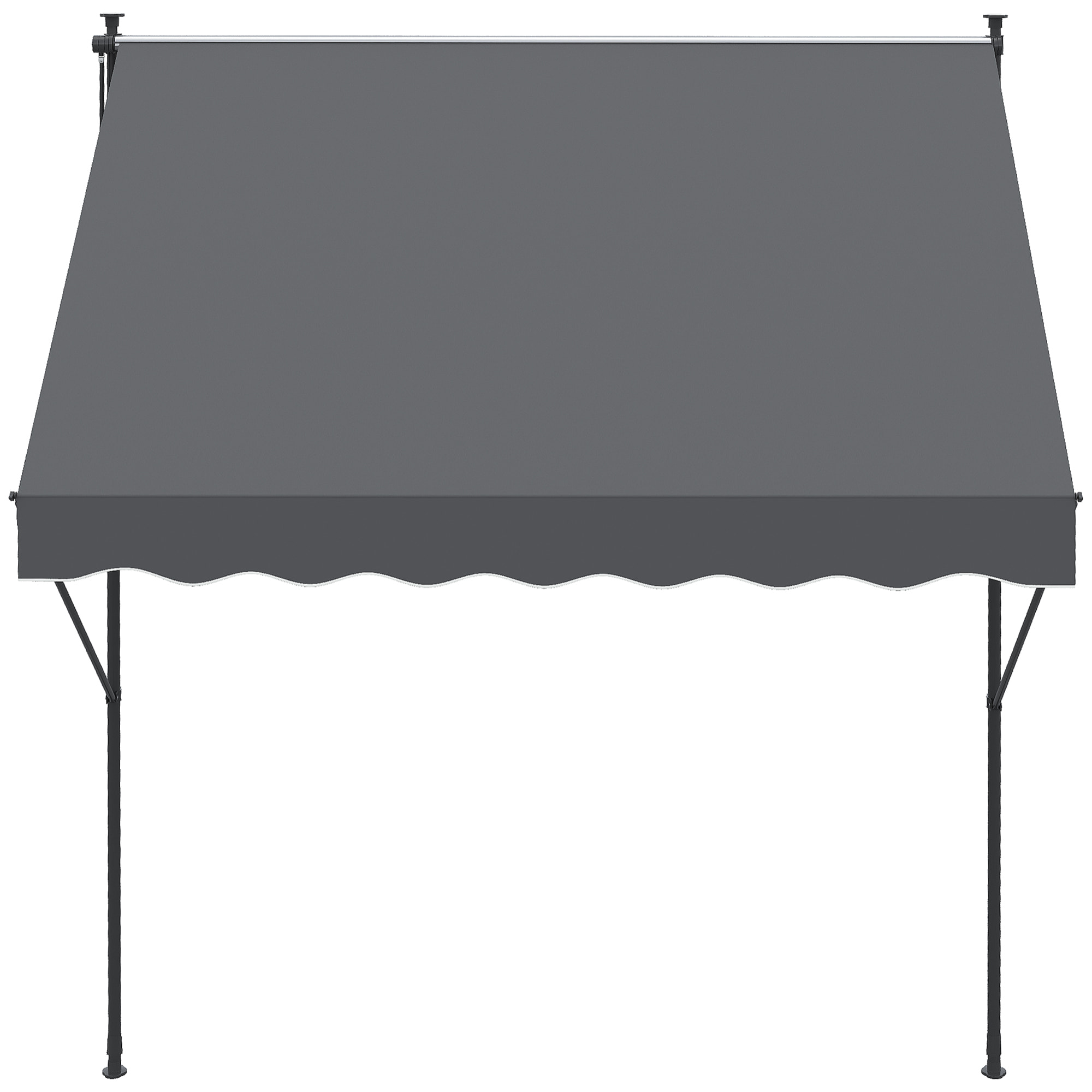 Toldo Manual Retráctil 200x170x200-290 cm Toldo Ajustable con Manivela Protección Solar UV40+ Prueba de Viento