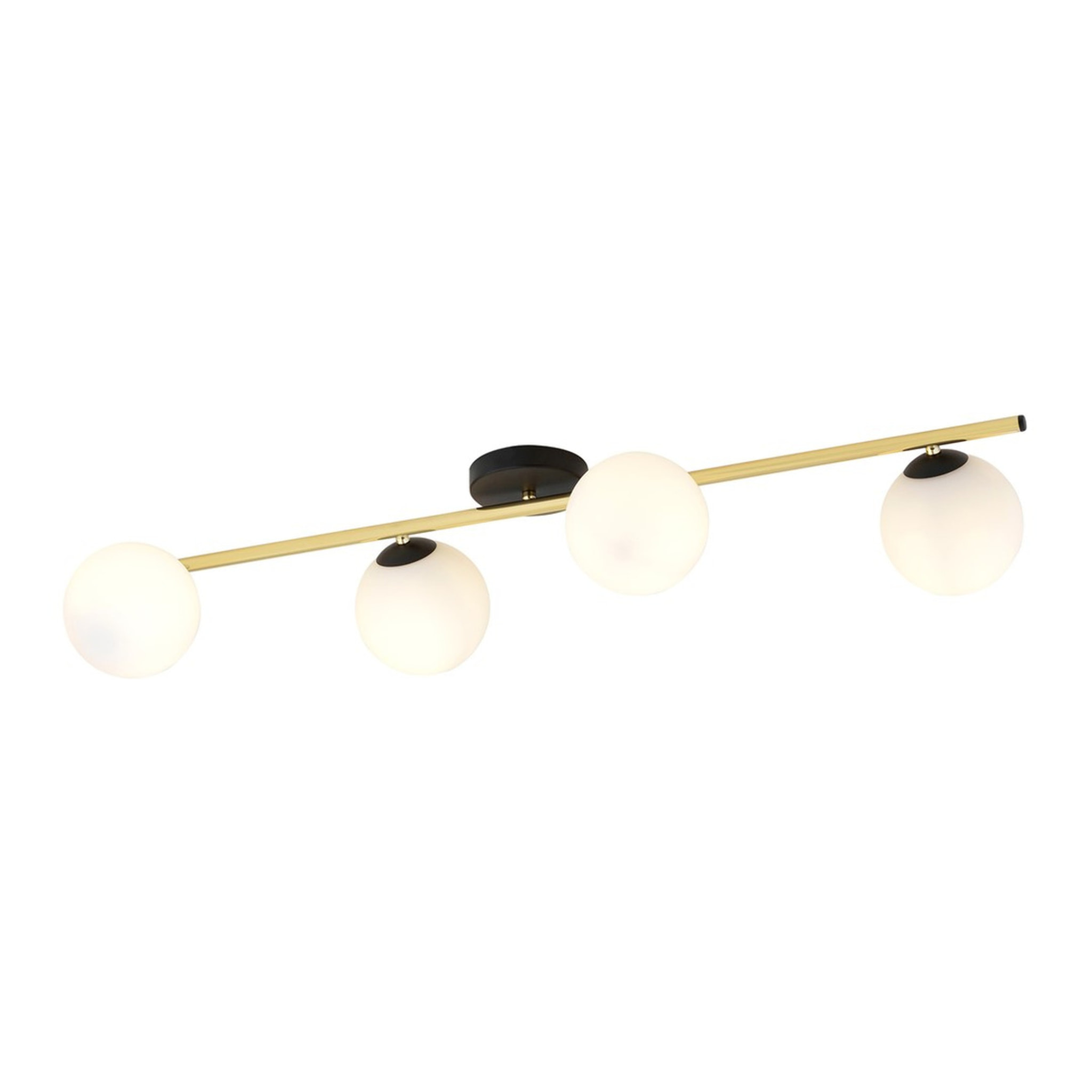 Lampada a sospensione SPLENDI in acciaio nero e oro con diffusori in vetro