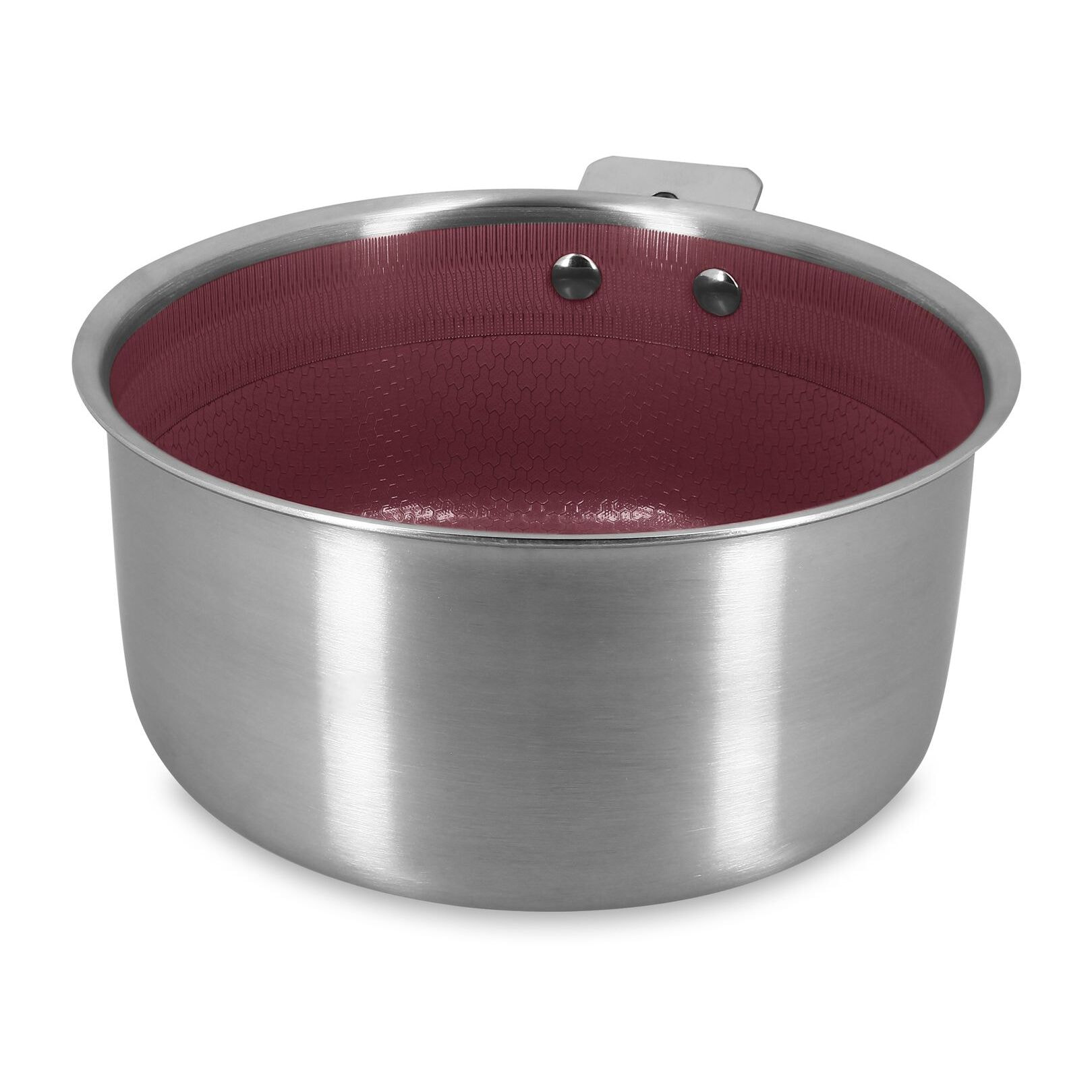 Casserole 18cm en acier inoxydable lie de vin AGLAE