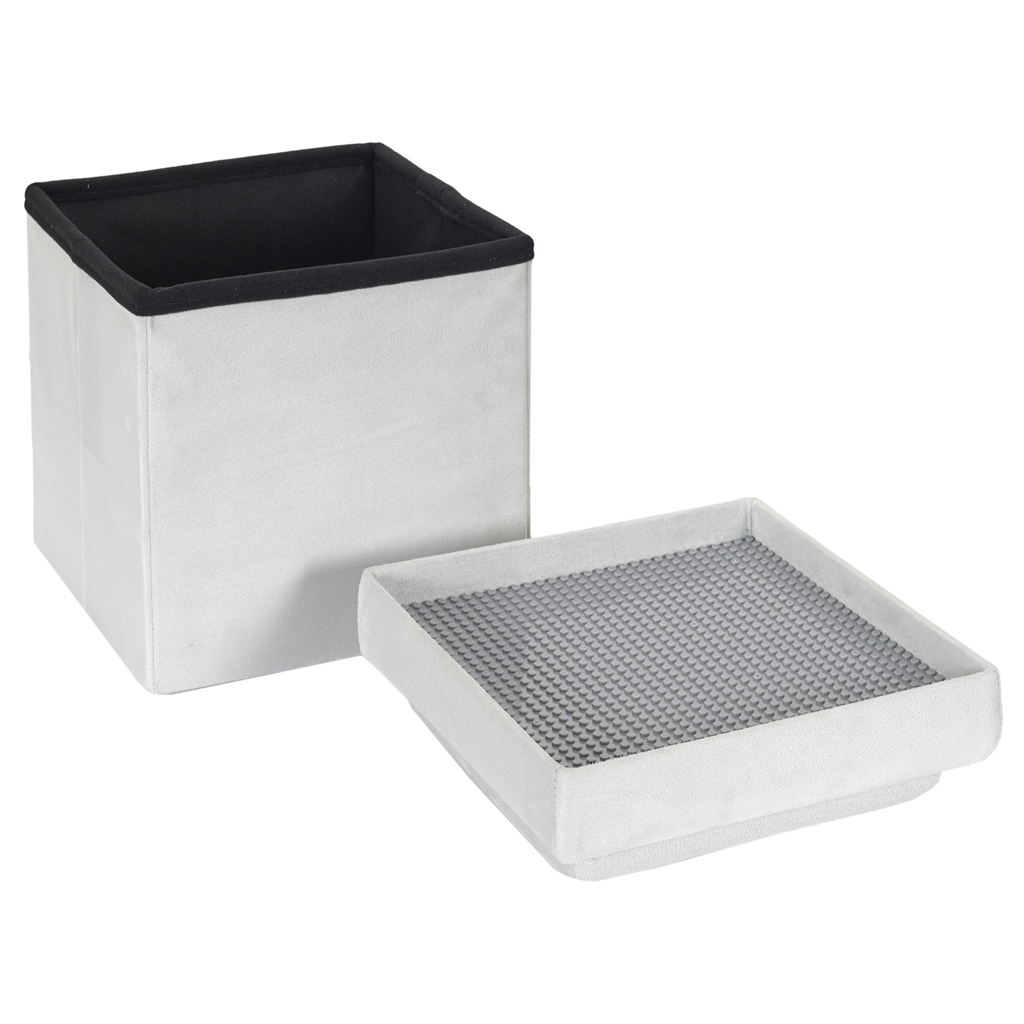 Coffre Pouf Pliable Compatible Brique Gris