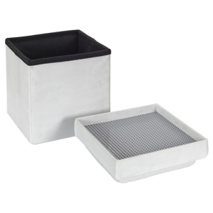 Coffre Pouf Pliable Compatible Brique Gris