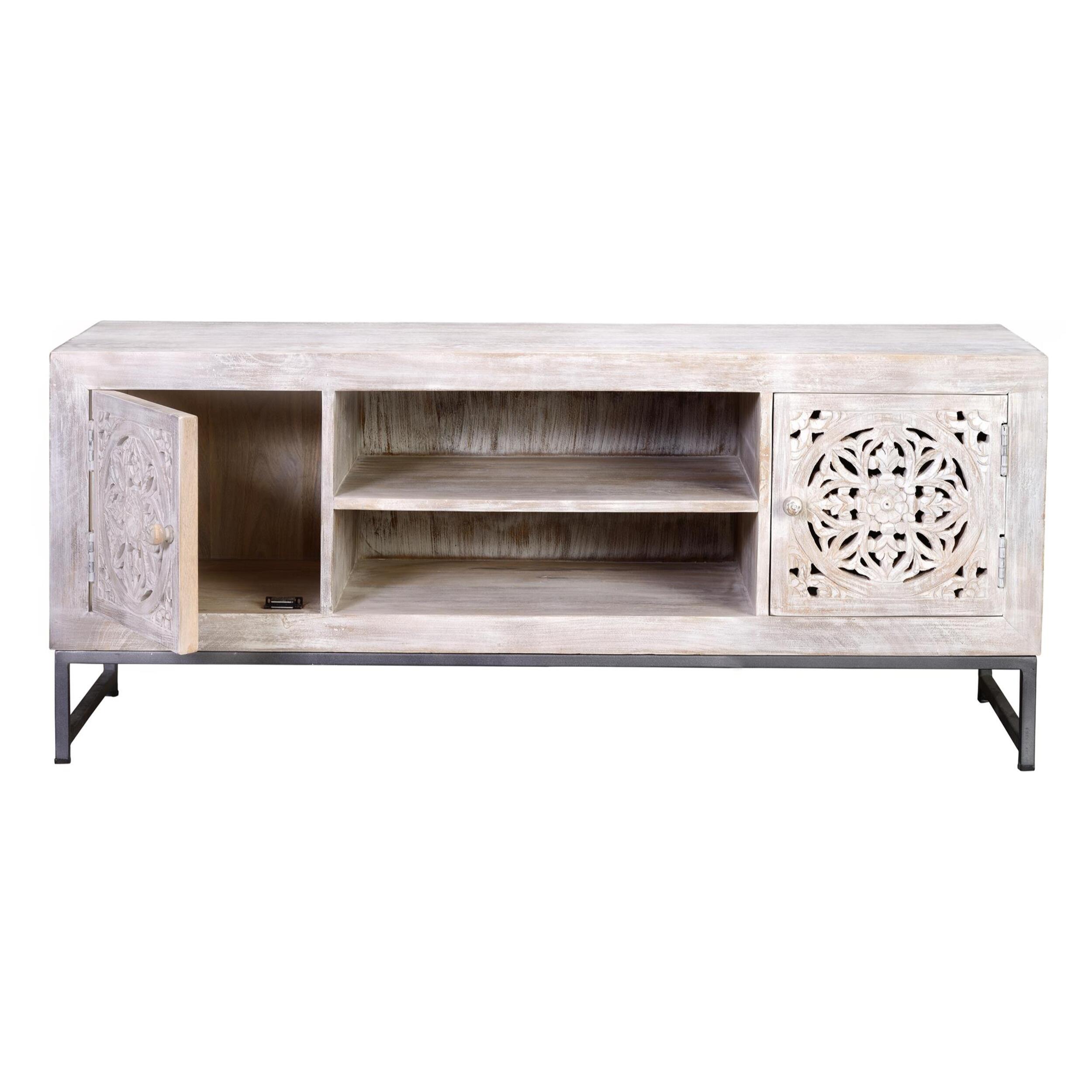 Mueble tv - madera de mango - 55x130x40cm