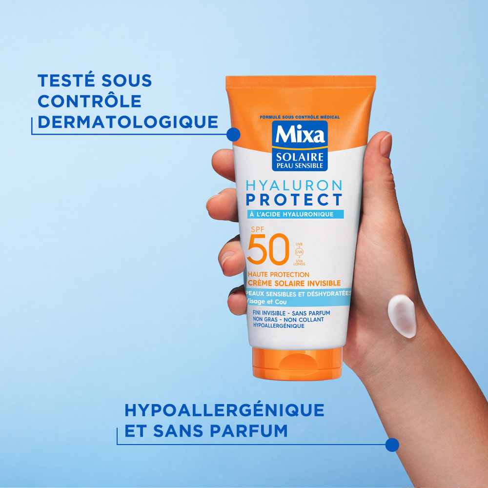 Mixa Hyaluron Protect Peaux Sensibles et Déshydratées Crème Solaire Invisible SPF50 50ml