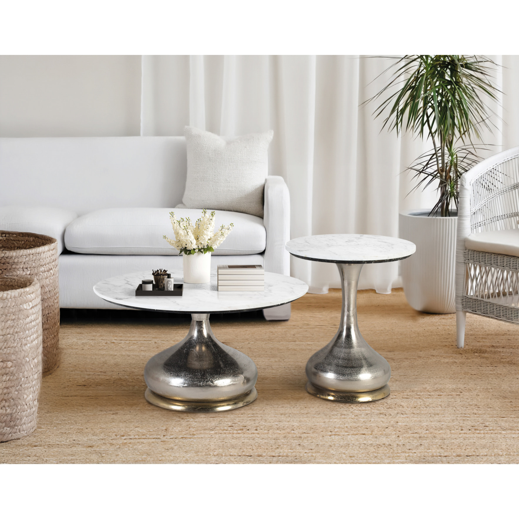 Set de dos mesas de centro - 41x75cm diámetro