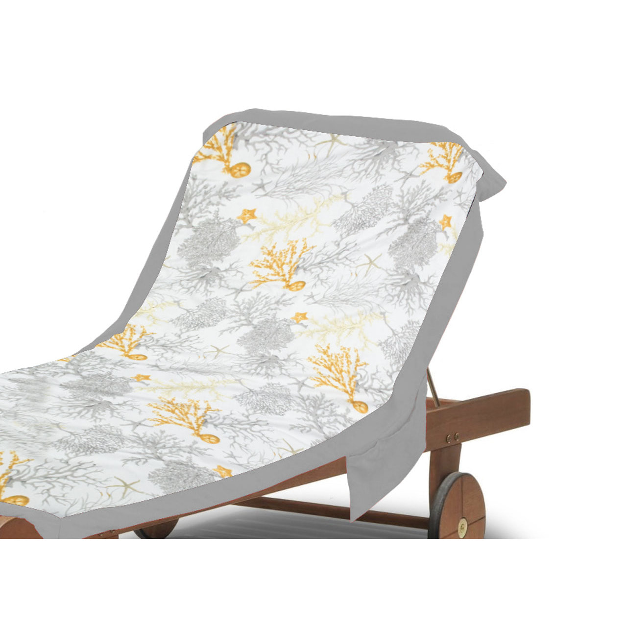 Telo Mare Lettino In Microfibra Disegno Coralli