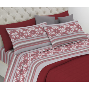 Completo letto norvegia rosso 100% cotone