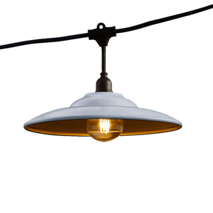 Guirlande métal BOWL GALVA 10 ampoules E27 6M