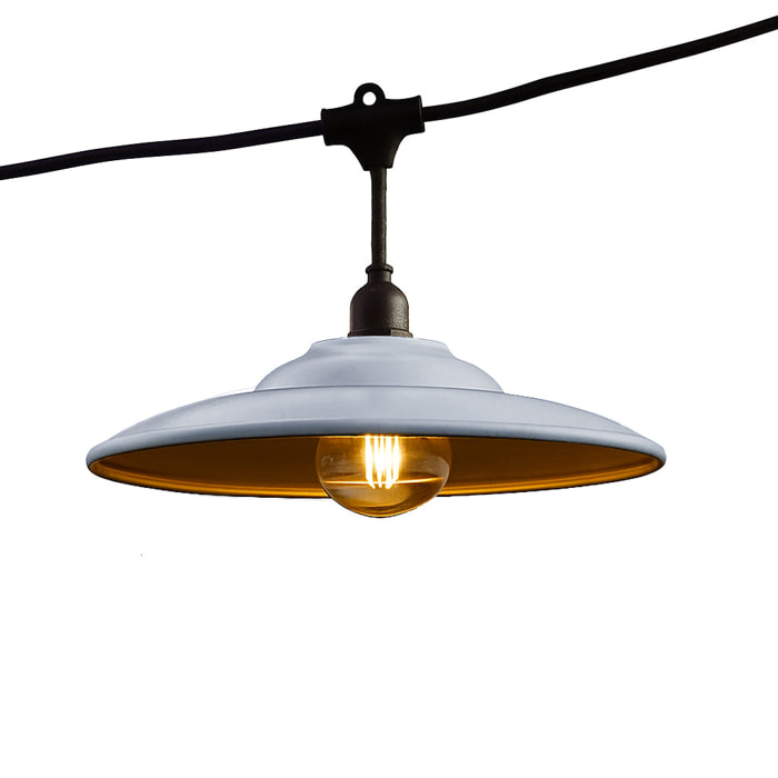 Guirlande métal BOWL GALVA 10 ampoules E27 6M