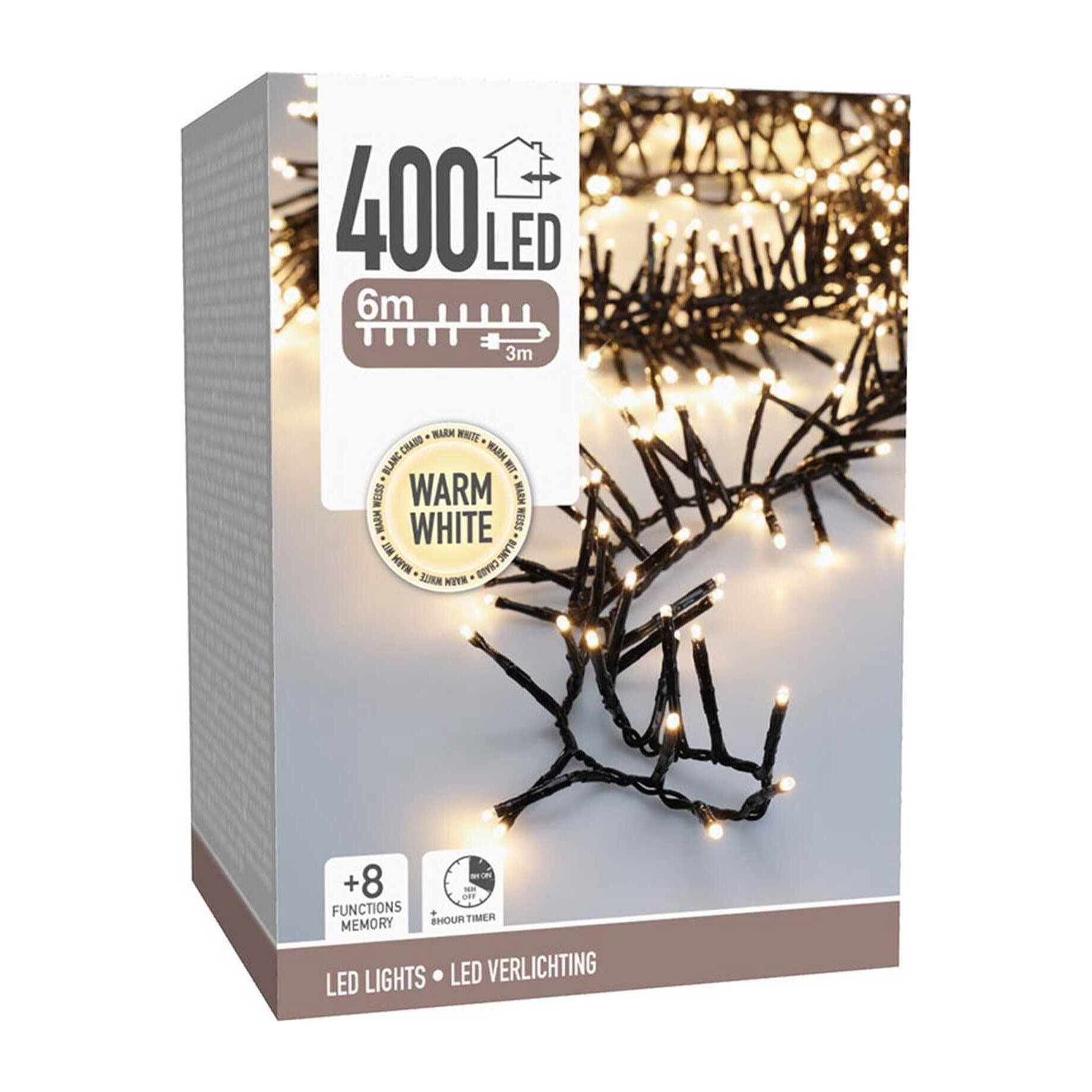 Luces de navidad led blanco cálido con temporizador
