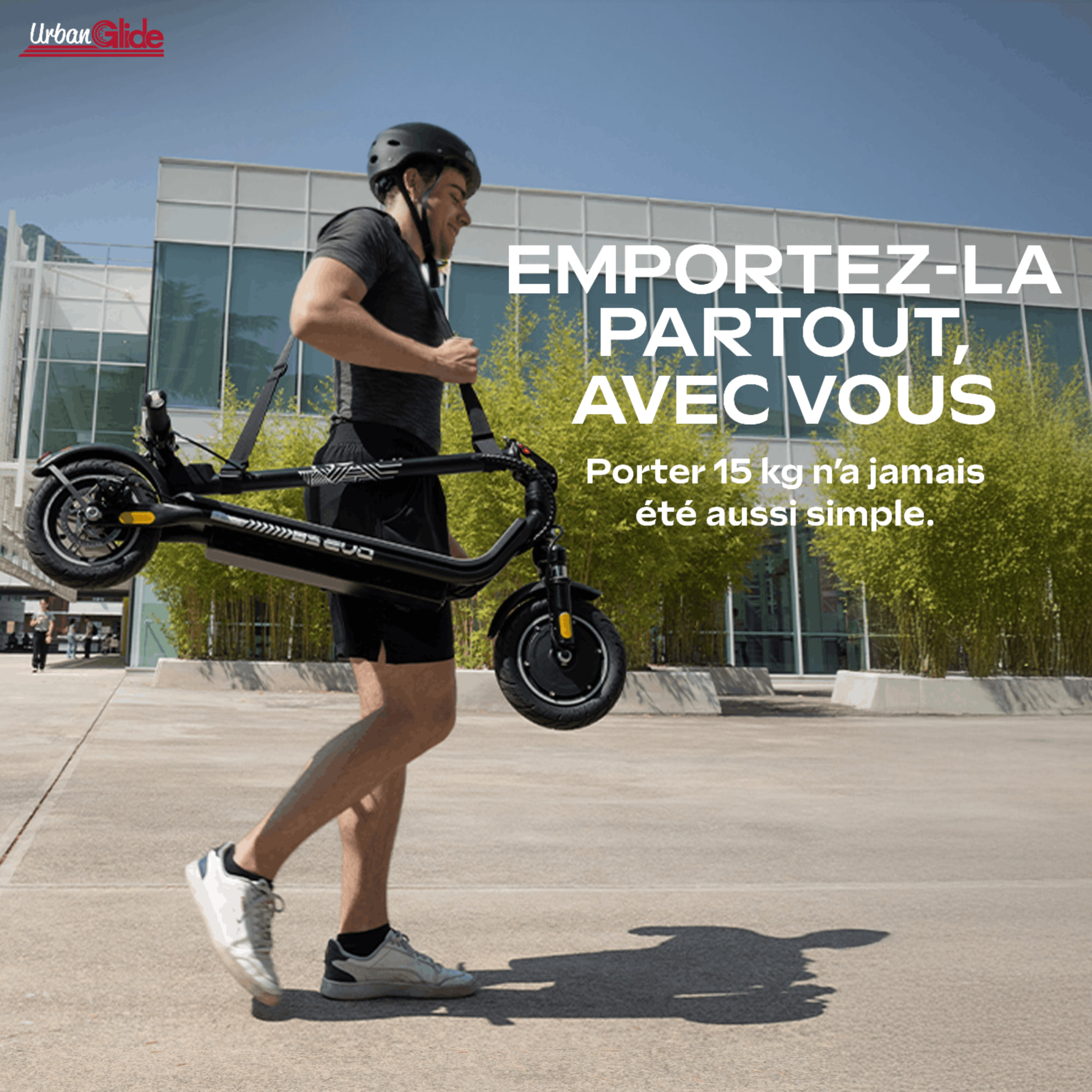 85 EVO – Poids 15Kg – Pneu 8,5" Gonflable – Trottinette Électrique UrbanGlide – Autonomie Jusqu'a 15 km – Batterie 25.2V