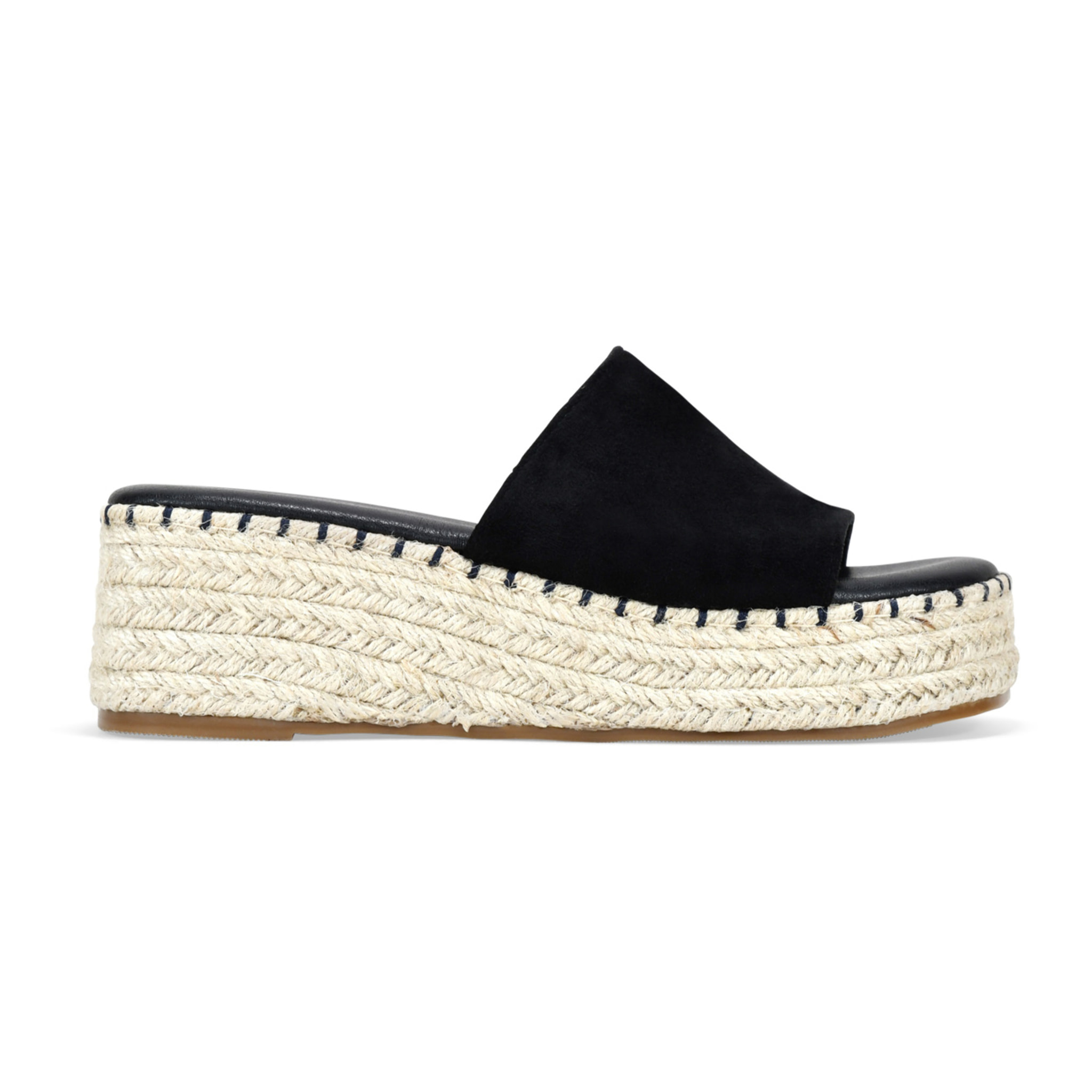 Sandalias de cuña negras con esparto