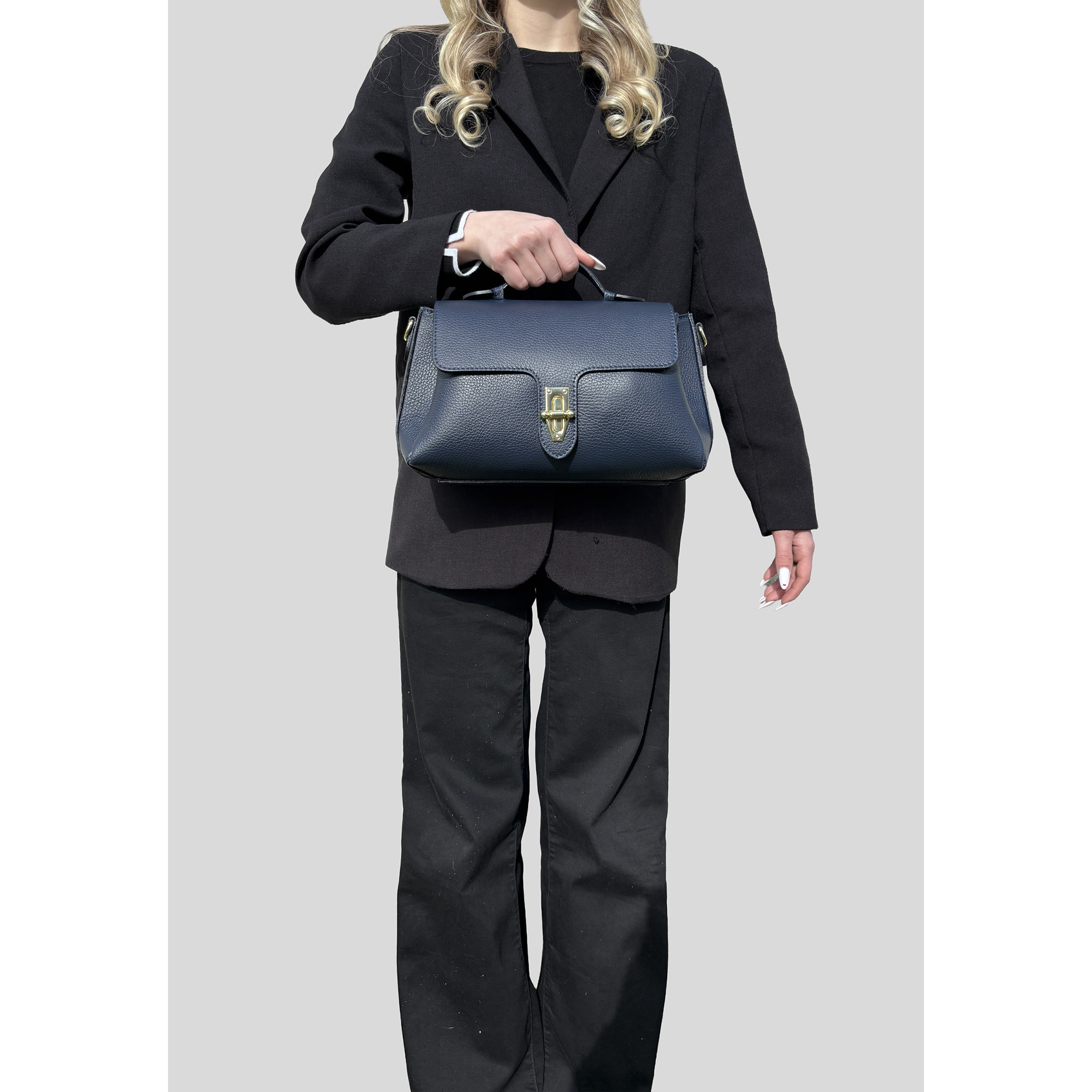 Borsa a Mano Elegante in Vera Pelle Made in Italy
