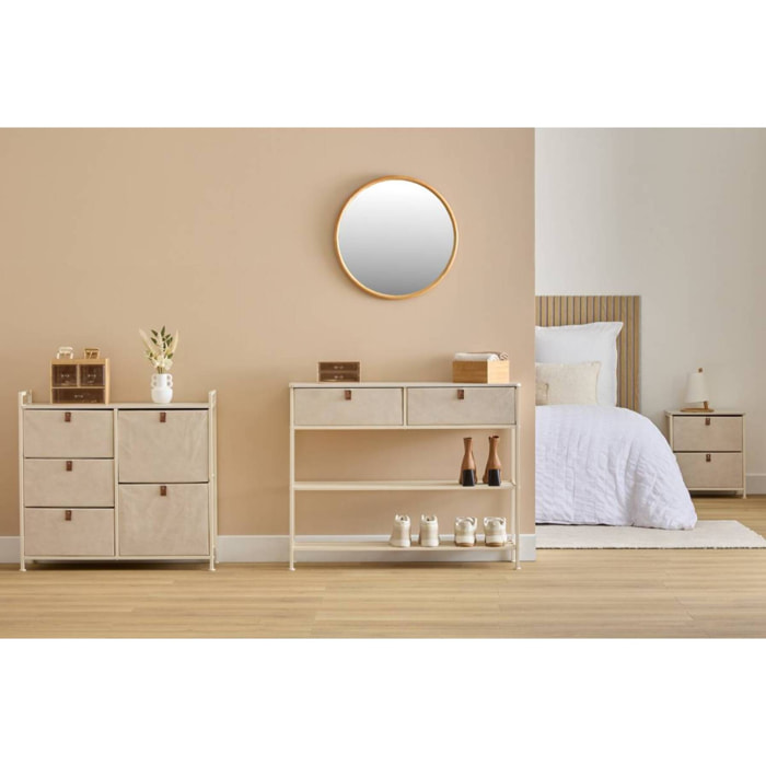 Meuble de rangement Tissa 5 tiroirs beige