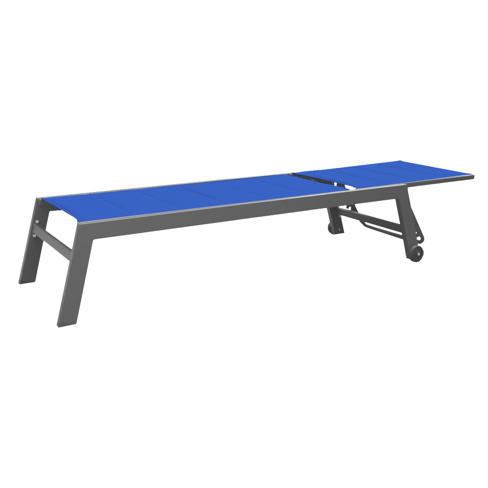 Bain de soleil BARBADOS en textilène bleu foncé - aluminium anthracite