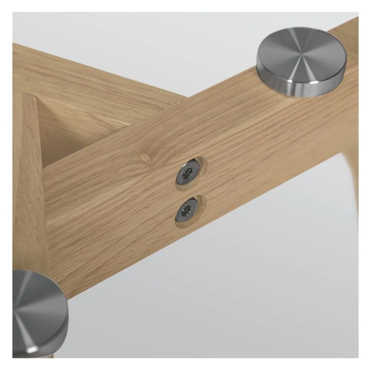 Tables basses rondes en verre et bois d'hévéa (lot de 2) - Vénus