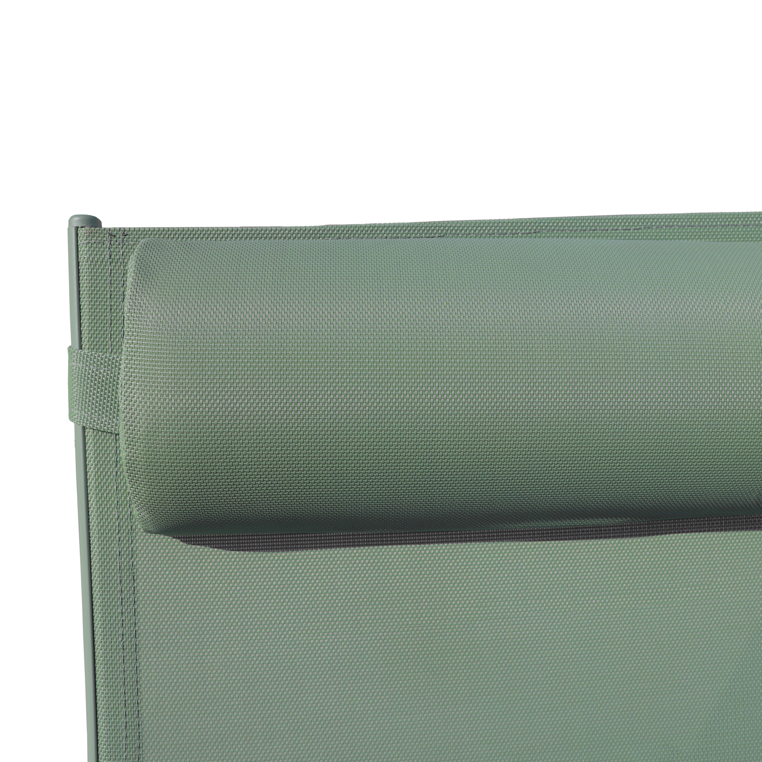 Lot de 2 transats GALAPAGOS en textilène vert sauge - aluminium vert sauge