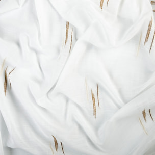 Voilage texturé motif fil coupé esprit ikat - Beige
