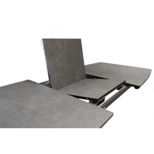 Table de repas extensible 160/210 cm céramique gris piétement métal - VALENCIA