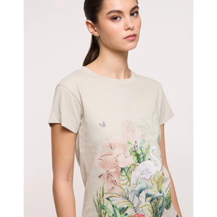 Camiseta Manga Corta Caqui - Flamira