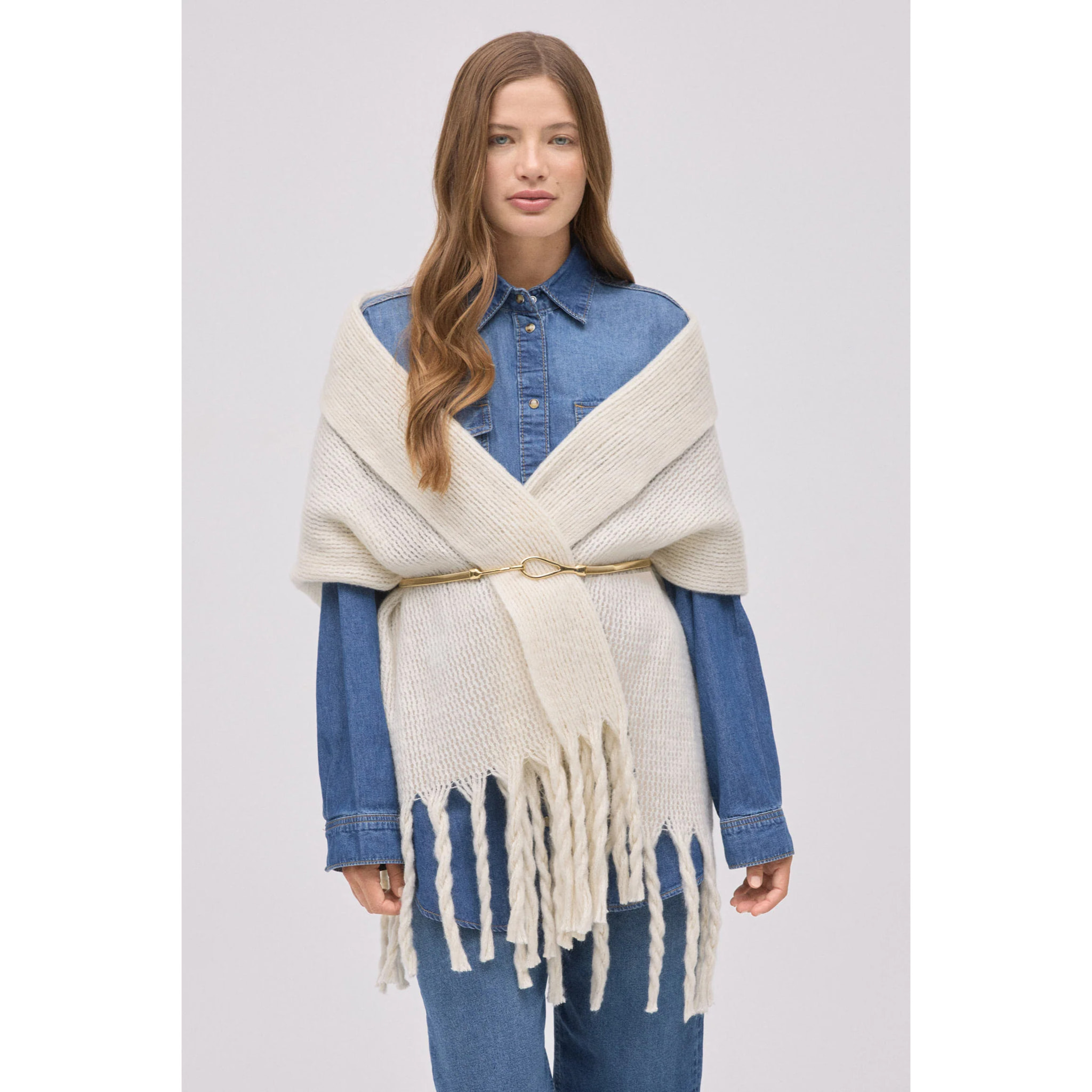 Sciarpa beige semplice