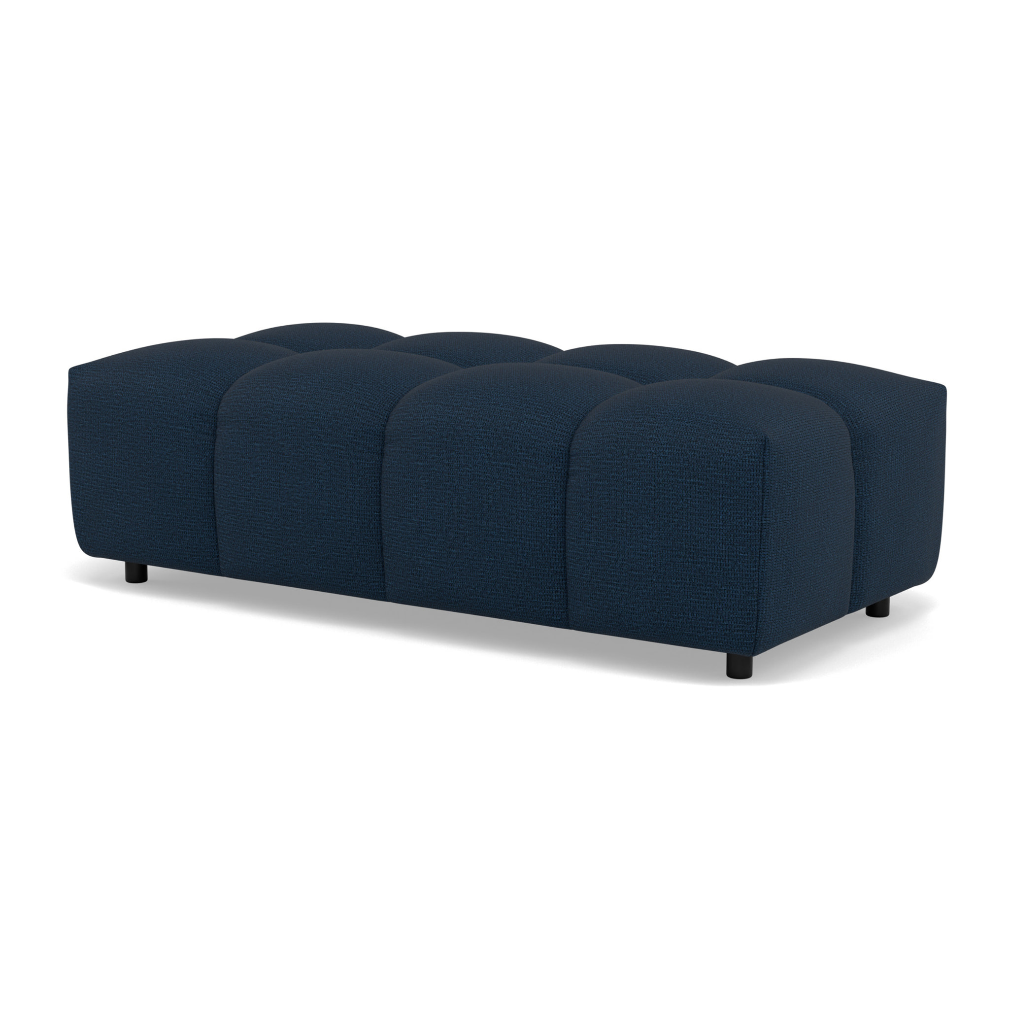 Adelaide - canapé d'angle réversible 4 places avec pouf d'appoint en tissu texturé - Bleu