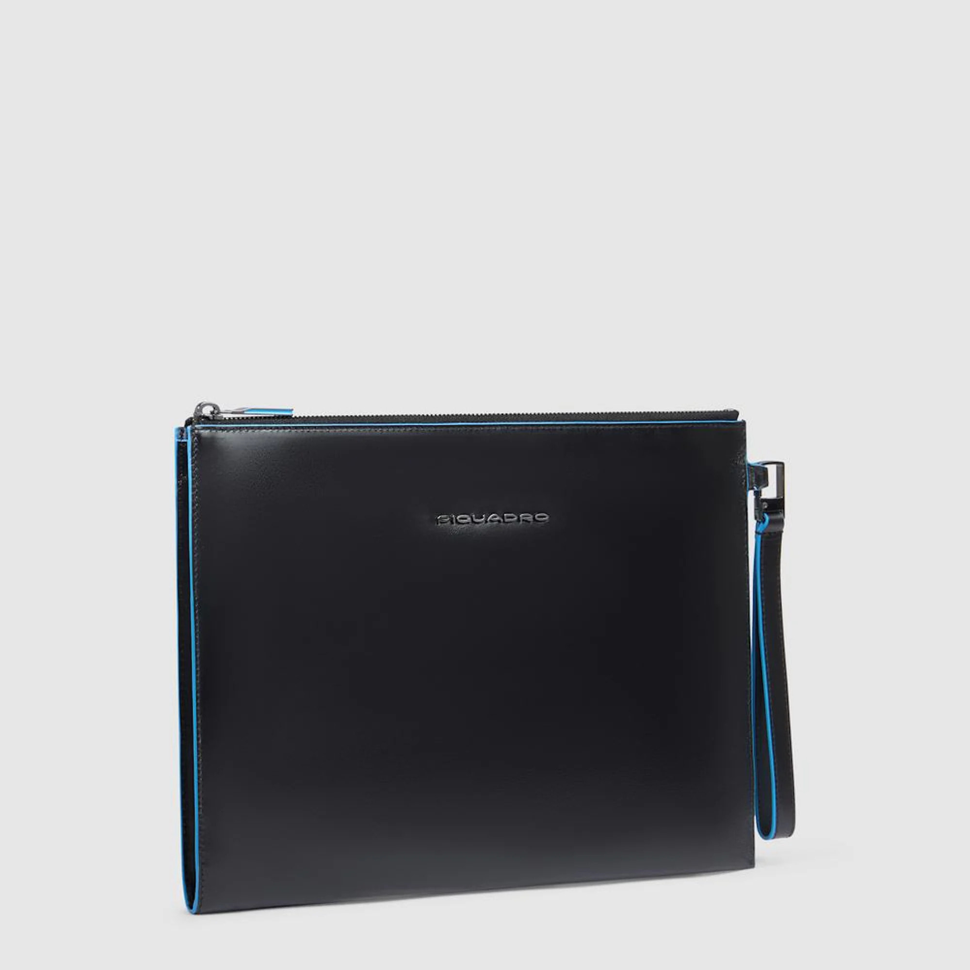 Piquadro Pochette porta iPad® in pelle con polsiera rimovibile e tasca per AirPods®