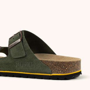 MUNICH SUNGAI 03 Sandalia Bio Unisex con Doble Hebilla Verde Oliva