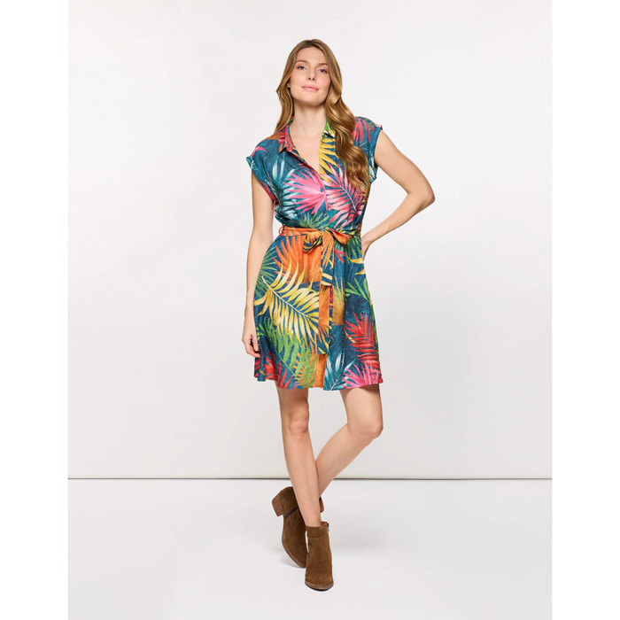Vestido Corto Multicolor - Lefiore