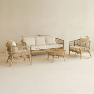 Salon de jardin en bois d'acacia 5 places BAHIA