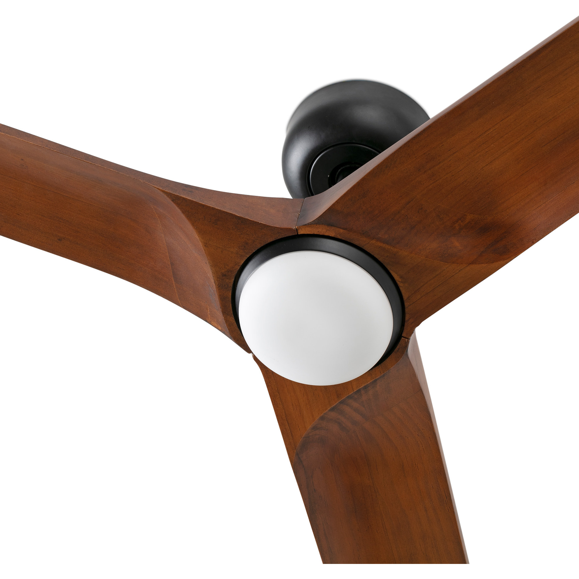 HEYWOOD L LED Ventilador de techo negro/madera oscura