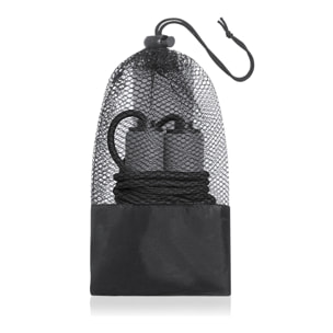 Set de fitness Zhiax, con goma elástica y comba. Incluye funda de transporte.