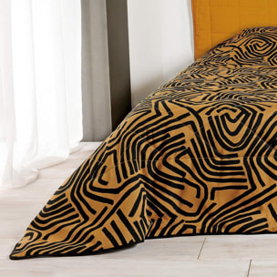 Jeté de lit avec des impressions ethniques - Orange