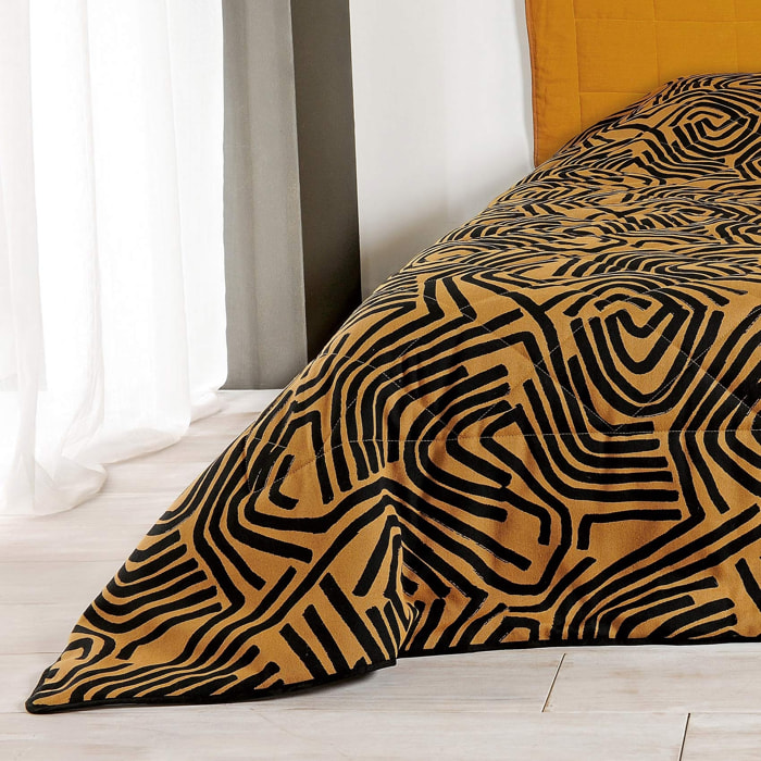 Jeté de lit avec des impressions ethniques - Orange