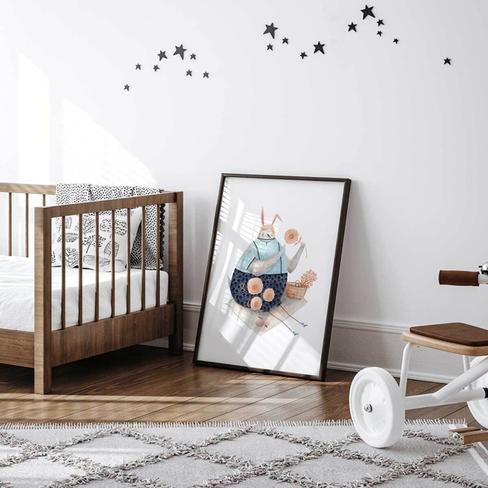 Affiche enfant pigeon aux fleurs  Affiche seule