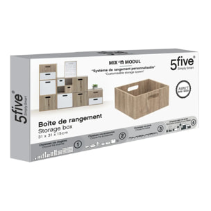 Panier 31x15cm "Mix N' Modul" effet chêne naturel