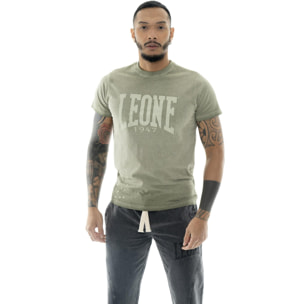 T-shirt a da uomo in cotone lavato Leone Old Wash