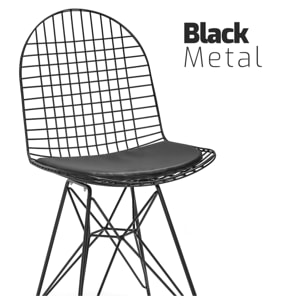 COPENAGHEN - Set di 2 sedie in metallo con design industrial. Set di 2 sedie da pranzo, ufficio, studio. Colore bianco o nero