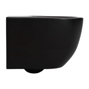 PixL Cuvette suspendue en céramique, sans bride, Tornado, fixations invisibles + abattant Softclose, noir mat (CEPX010RTORPBKM)