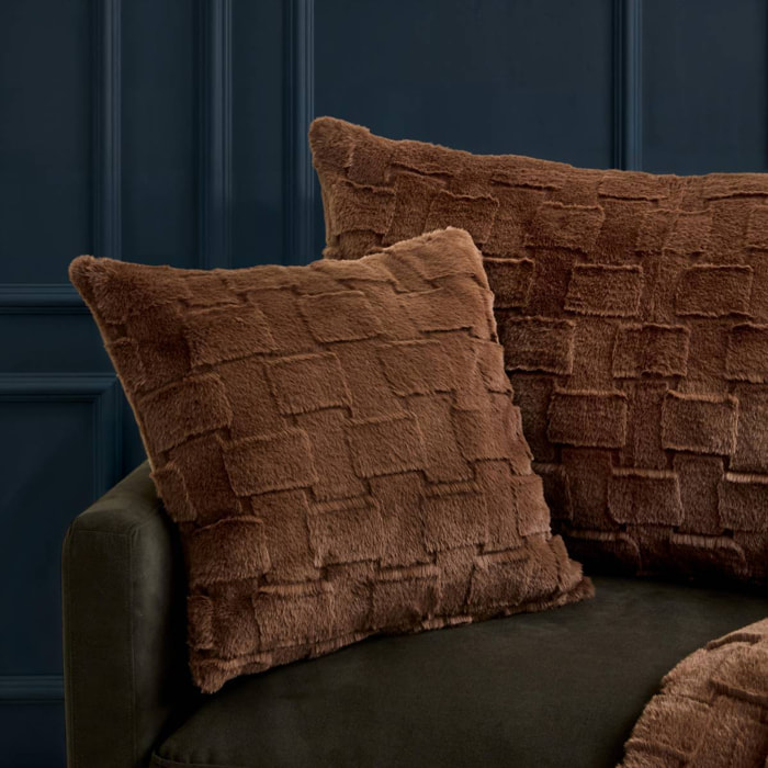 Coussin Nalia carré 45x45cm marron