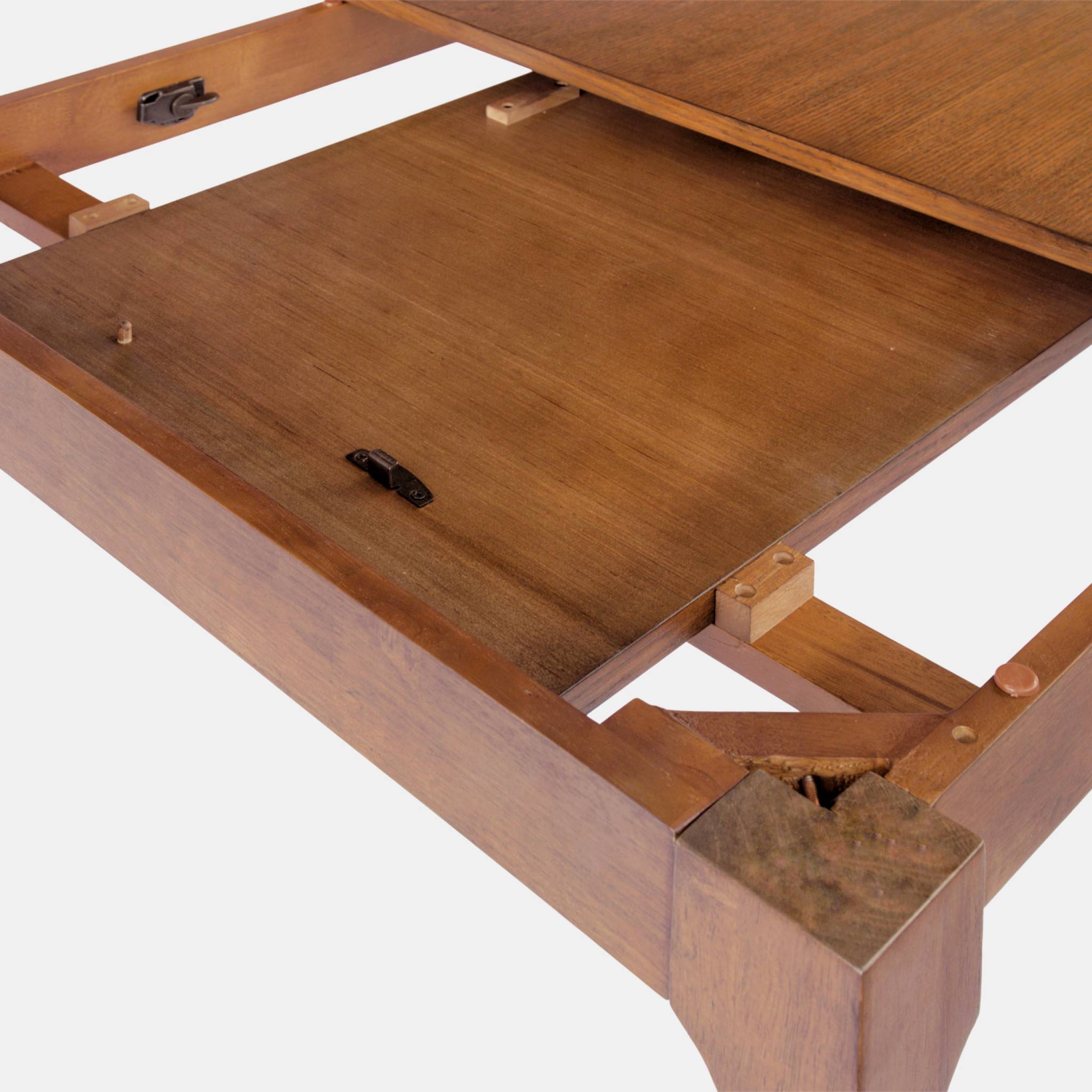 Table à manger rectangle extensible bois d'hévéa placage chêne 6-10 places FÉLICIE