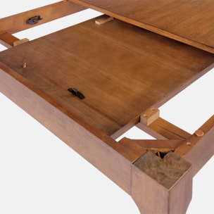 Table à manger rectangle extensible bois d'hévéa placage chêne 6-10 places FÉLICIE