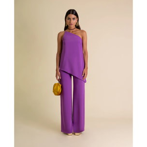 Pantalón de campana de gasa de mujer