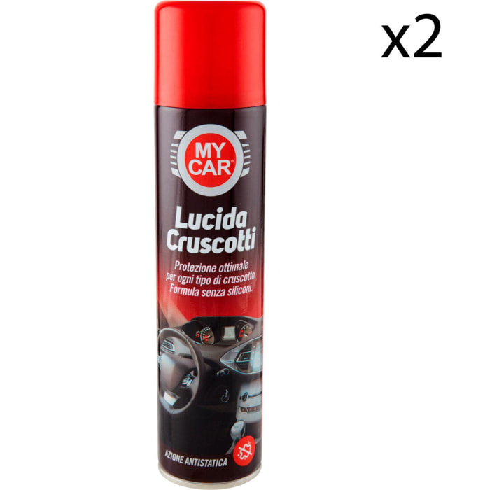 2x My Car Spray Lucida Cruscotti Azione Antistatica - 2 Flaconi da 400ml