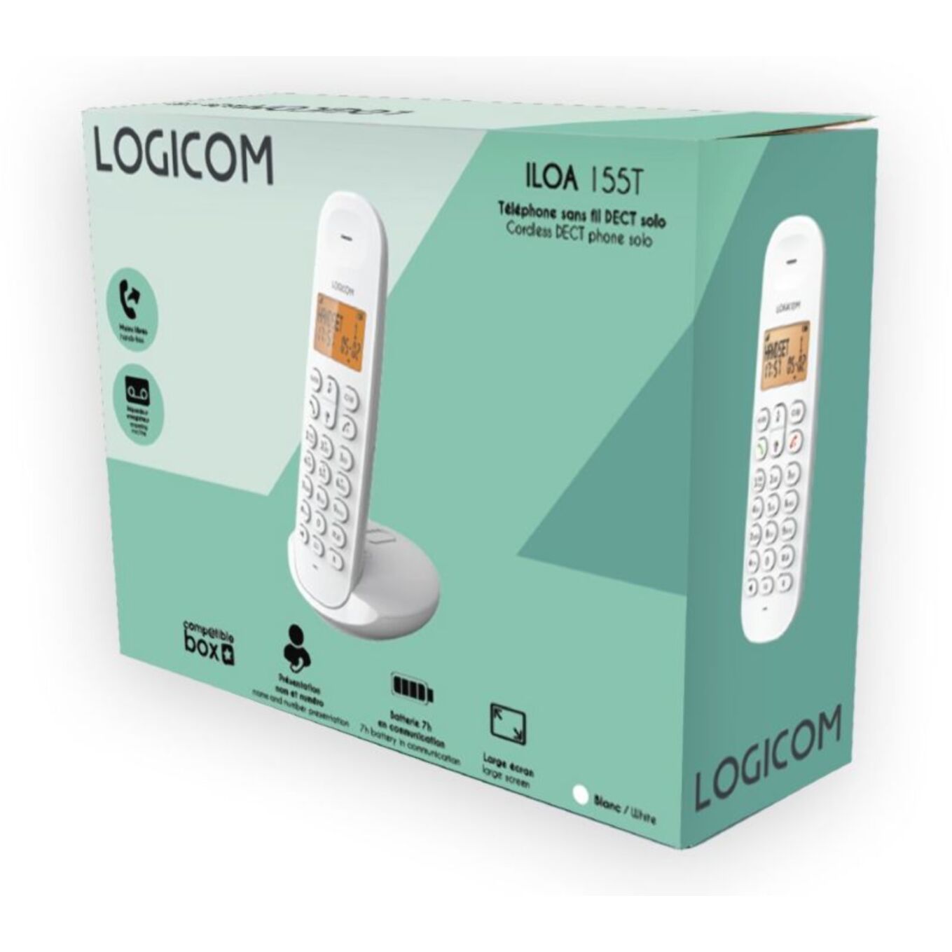 Téléphone sans fil LOGICOM Iloa Solo Répondeur Blanc